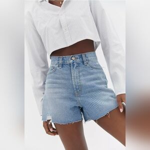 BDG Light Blue High-Rise Denim Shorts